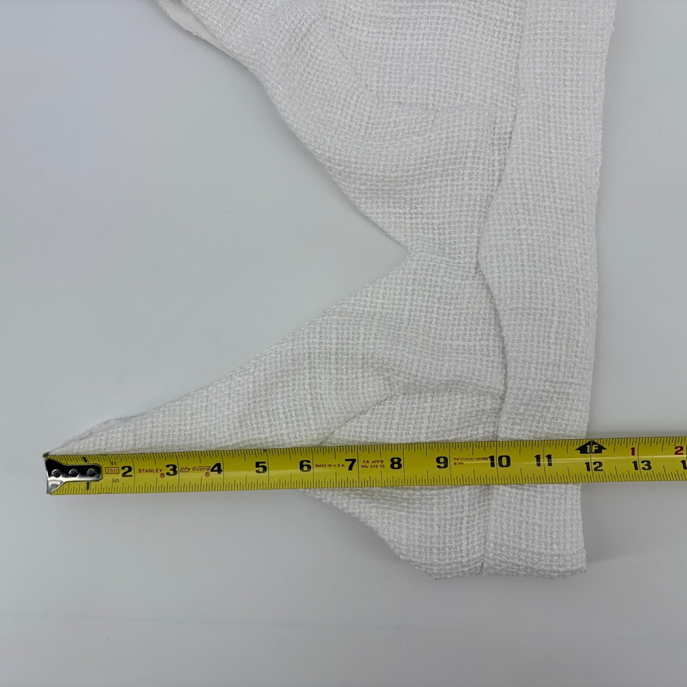 Showpo Crop Top V-Neck Size 2 White Textured Tweed Hook Back Womens - Picture 5 of 5